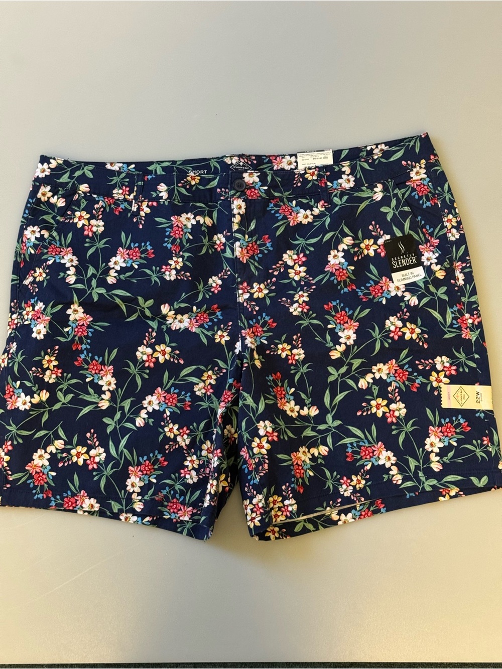 St. John Collection Navy Floral Bermuda Shorts